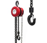 Wiltec Palan à chaîne 1 t – 145 x 145 x 130 mm – Longueur de chaîne 3 m – Levage simple de charges – Poulie a chaine pour Agriculture Sylviculture Industrie Paysagisme Atelier