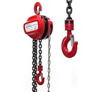 Wiltec Palan à chaîne 1 t – 150 x 150 x 140 mm – Longueur chaîne 3 m – Hauteur levage 2,5 m – Acier – Levage simple de charges – Poulie a chaine Agriculture Sylviculture Industrie Paysagisme Atelier