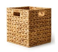 Wiltec Panier en jacinthe d'eau 26x26x26cm Panier tressé Panier d'étagère