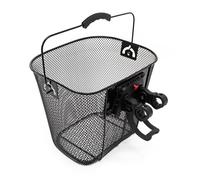 Wiltec Panier vélo 32,5 x 24 x 26,5 cm avant détachable, en acier, panier pour guidon Ø22-26,8 mm, de couleur noire, transport sac e
