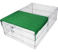 Wiltec Parc Enclos pour petits animaux domestiques - 122 x 95 x 58 cm - Clôture Cage avec Bâche protection solaire Cage - pour Cochons d'Inde Hamster