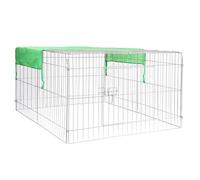 Wiltec Parc Enclos pour Petits Animaux domestiques - 122 x 95 x 58 cm - Clôture Cage avec Bâche Protection Solaire Cage - pour Cochons d'Inde Hamster