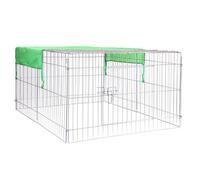Wiltec Parc Enclos pour Petits Animaux domestiques - 122 x 95 x 58 cm - Clôture Cage avec Bâche Protection Solaire Cage - pour Cochons d'Inde Hamster