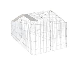 Wiltec Parc enclos pour Petits Animaux domestiques - 1800 x 750 x 750 mm - en Acier - Clôture verrouillable avec Toit grillagé à pignon - Cage Lapin Clapier Hamster Cochon d'Inde Tortue Rongeur