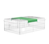 Wiltec Parc enclos pour petits animaux domestiques - 1830 x 1220 x 600 mm - en Acier - Clôture verrouillable avec Protection solaire