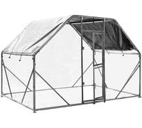 Wiltec Parc enclos XXL pour petits animaux domestiques – 2 x 3 x 2 m – en Acier – Clôture verrouillable avec Toit grillagé à pignon et Bâche – Cage lapin Clapier hamster cochon d'Inde Tortue Rongeur