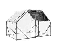 Wiltec Parc enclos XXL pour Petits Animaux domestiques - 2 x 3 x 2 m - en Acier - Clôture verrouillable avec Toit grillagé à pignon et Bâche - Cage Lapin Clapier Hamster Cochon d'Inde Tortue Rongeur