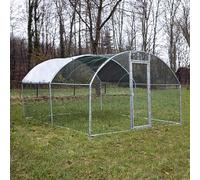 Wiltec Parc enclos XXL pour Petits Animaux domestiques - 4 x 3 x 2 m - en Acier - Clôture verrouillable avec Toit grillagé et Bâche - Cage Lapin Clapier Hamster Cochon d'Inde Tortue Rongeur