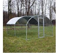 Wiltec Parc enclos XXL pour petits animaux domestiques - 4 x 3 x 2 m - en Acier - Clôture verrouillable avec Toit grillagé et Bâche
