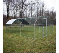 Wiltec Parc enclos XXL pour petits animaux domestiques - 6 x 3 x 2 m - en Acier - Clôture verrouillable avec Toit grillagé et Bâche