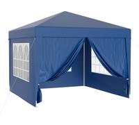 Wiltec Pavillon 3 x 3 m en bleu avec protection UV 50+, gazebo de jardin avec côtés amovibles, tente de réception avec fenêtres pour terrasses et festivals, par exemple