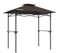 Wiltec Pavillon de Barbecue Pavillon BBQ - 2,45 x 1,52 m - Couleur café - avec Extracteur de fumée et 2 Étagères - Tente Tonnelle de Jardin Fête Camping Réception