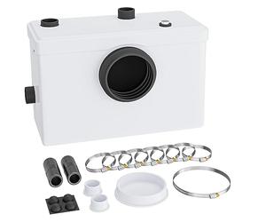 Wiltec Petite station de relevage 3/1 600 W avec broyeur, station de relevage jusqu'à 10 m de hauteur, système de pompage des eaux usées avec 3 entrées, pour WC et douche