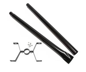 Wiltec Pied de support pour boîte aux lettres design style américain, 190 x 190 x 1430 mm, Couleur noire, Acier galvanisé, Boîte postale US Mailbox