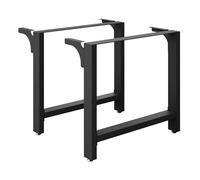 WilTec Pieds de Table en Profil carré - 1000 x 240 x 720 mm - Couleur Noire - en Acier - avec Revêtement par Poudre - Piètement Support de Bureau Réglable pour Plan de Travail Salle à Manger
