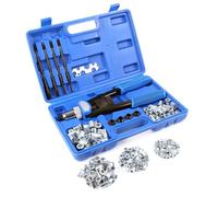 Wiltec Pince à riveter Jeu 5 Mandrins 150 Écrous à sertir M5/M6/M8/M10/M12 30 pcs. chaque Riveteuse