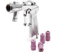 Wiltec Pistolet de sablage – Pression 2-8 bars – avec Raccord d’air comprimé et 4 Buses céramique 4/5/6/7 mm – .Éradication de Rouille et Peinture