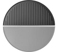 Wiltec Plaque de gril BBQ semi-circulaire – 49,8 x 24,3 x 1,5 cm – en Fonte – Barbecue Charbon de bois ou à gaz – Grillade Cuisson – Terrasse Jardin Plancha – Viande Légumes Poisson