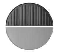 Wiltec Plaque de gril BBQ semi-circulaire - 55 x 26,5 x 1,5 cm - en Fonte - Barbecue Charbon de bois ou à gaz - Grillade Cuisson - Terrasse Jardin Plancha - Viande Légumes Poisson