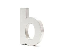Wiltec Plaque Numéro Maison Lettre "b" 3D, 128 x 30 x 200 mm, Acier inoxydable, Résistant aux intempéries, Matériel fixation inclus