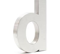 Wiltec Plaque Numéro Maison Lettre "d" 3D, 128 x 30 x 200 mm, Acier inoxydable, Résistant aux intempéries, Matériel fixation inclus