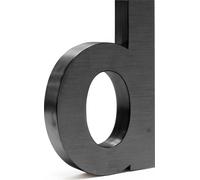 Wiltec Plaque Numéro Maison Lettre "d" 3D, 128 x 30 x 200 mm, Gris anthracite, Acier galvanisé, Résistant aux intempéries, Matériel fixation inclus