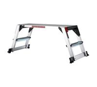 Wiltec Plateforme de Travail - 126 x 52 x 49 cm - Surface de marchepied 95 x 30 cm - Escabeau Pliable en Aluminium - Plate-Forme échelle antidérapante