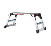Wiltec Plateforme de travail - 126 x 52 x 49 cm - Surface de marchepied 95 x 30 cm - Escabeau pliable en Aluminium - Plate-forme éch