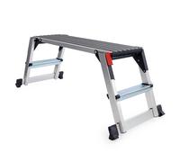 Wiltec Plateforme travail 126x52x49cm Marchepied 95x30cm Escabeau pliable Alu