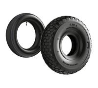 Wiltec Pneu 11x4.00-4 et Chambre à air - Valve droite - 294 x 294 x 80 mm - 4 PR - capacité de charge 130 kg - pour Tondeuse à gazon