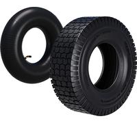 Wiltec Pneu 16x6.50-8 et Chambre à air – Valve coudée – 420 x 420 x 130 mm – 4 PR – capacité de charge 300 kg – pour Tondeuse à gazon Tracteur à pelouse Brouette Chariot Diable