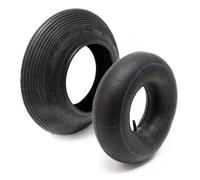 Wiltec Pneu de brouette avec chambre à air 4.00-8 - 400 x 100 mm - Valve droite - capacité de charge max. 160 kg - pour Roue Brouett