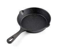 WilTec Poêle à frire en Fonte Ø16cm avec Manche Bec verseur Accessoires cuisson Effet Anti-adhésif naturel Cuisine Usage Polyvalence Extérieur