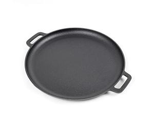 WilTec Poêle en Fonte Ø34,5cm avec Double poignées Cuisson polyvalente Extérieure Feu de bois Barbecue Outdoor Effet antiadhésif Faitout