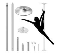 Wiltec Pole Dance / Barre de danse verticale - Ø 45 mm - Hauteur réglable 2,31-2,74 m - fabrication en Acier - Montage sans Forage -
