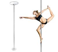 WilTec Pole Dance/Barre de Danse Verticale - Ø 45 mm - Hauteur réglable 2,31-2,74 m - Fabrication en Acier - Montage sans Forage - Entraînement Musculation Sport Endurance GoGo