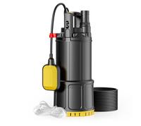 Wiltec Pompe à eau immergée 850 W - 5000 l/h - Refoulement max. 20 m, profondeur max. 7 m - avec Interrupteur à flotteur, Thermorégulateur - Pompe submersible Eau propre
