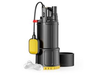 Wiltec Pompe à eau immergée 850 W - 5000 l/h - Refoulement max. 20 m, profondeur max. 7 m - avec Interrupteur à flotteur, Thermorégulateur - Pompe submersible Eau propre