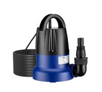 Wiltec Pompe à eau immergée à aspiration plate 400 W - Jusqu’à 1 mm - 7000 l/h - Refoulement max. 7 m, profondeur max. 7 m - Capteur de niveau d’eau - Pompe submersible Eau propre