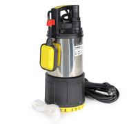 Wiltec Pompe à eau immergée 850 W - 5000 l/h - Refoulement max. 20 m, profondeur max. 7 m - en PPO et acier - avec Interrupteur à flotteur, Thermorégulateur - Pompe submersible Eau propre