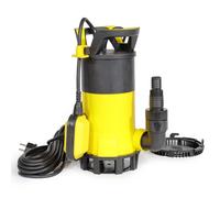 Wiltec Pompe à eau immergée 3 en 1 à aspiration plate 550 W - Jusqu’à 1 mm - 12500 l/h - Refoulement max. 7 m, profondeur max. 7 m - Interrupteur à flotteur, Thermorégulateur - Pompe submersible