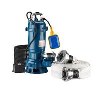 Wiltec Pompe à eau sale 550 W Pompe submersible avec débit de 16 200 l/h, tuyau de 20 m inclus
