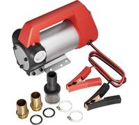 Wiltec Pompe d'aspiration à Fuel Diesel auto-amorçante – 12 V / 160 W / 40 l/min – avec Bornes de batterie – Pour gazole et huile de diesel, vidange transvasement