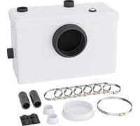 Wiltec Pompe de relevage 3/1 – 600 W – avec 3 entrées – Hauteur de refoulement max. 10 m – Eaux usées Eaux chargées Pompage – Station de relevage pour Lavabo, Douche, Toilette, WC
