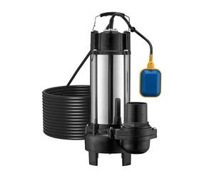 Wiltec Pompe électrique pour eaux sales - Submersible - 2200 W / 31200 l/h - Refoulement max. 10 m - avec Flotteur et Broyeur de végétaux - pour Arrosage Irrigation Jardinage Relevage Puisard Drainage