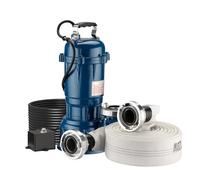 Wiltec Pompe électrique pour eaux sales - Submersible - 550 W / 16200 l/h - Refoulement max. 8 m - avec Tuyau 20 m - Pompe-cave pour Arrosage Irrigation Jardinage Évacuation Drainage