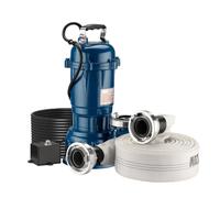 Wiltec Pompe électrique pour eaux sales - Submersible - 550 W / 16200 l/h - Refoulement max. 8 m - avec Tuyau 20 m - Pompe-cave pour