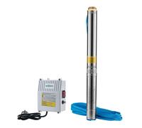 Wiltec Pompe pour puits profonds 4"" 750 W, avec un débit de 6000 l/h, une profondeur d'immersion max. de 20 m et une hauteur de refo