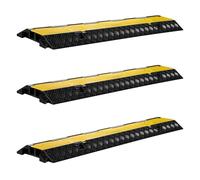 Wiltec Pont de câbles 98 x 24 x 4,5 cm, 3 pièces, goulotte de câbles, capacité de Charge 13 t avec 2 canaux, Protection Anti-Collision jusqu'à 30 km/h, Protection Anti-dérapage en PP et Caoutchouc