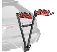 Wiltec Porte vélos d’attelage – capacité 3 vélos, 45 kg – en Acier Q235 – pour Boule d’attelage – vélos tout terrain, VTT, VAE, vélos électriques – avec Sangles en nylon